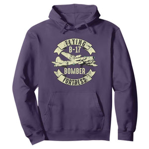 Vintage B-17 Bomber WW2 Aircraft Hoodie Plane Aviation Fighter Airplane Retro Grunge TS02 Purple Print Your Wear