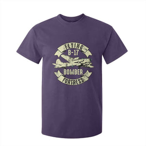 Vintage B-17 Bomber WW2 Aircraft T Shirt For Kid Plane Aviation Fighter Airplane Retro Grunge TS02 Purple Print Your Wear