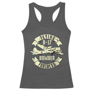 Vintage B-17 Bomber WW2 Aircraft Racerback Tank Top Plane Aviation Fighter Airplane Retro Grunge TS02 Dark Heather Print Your Wear