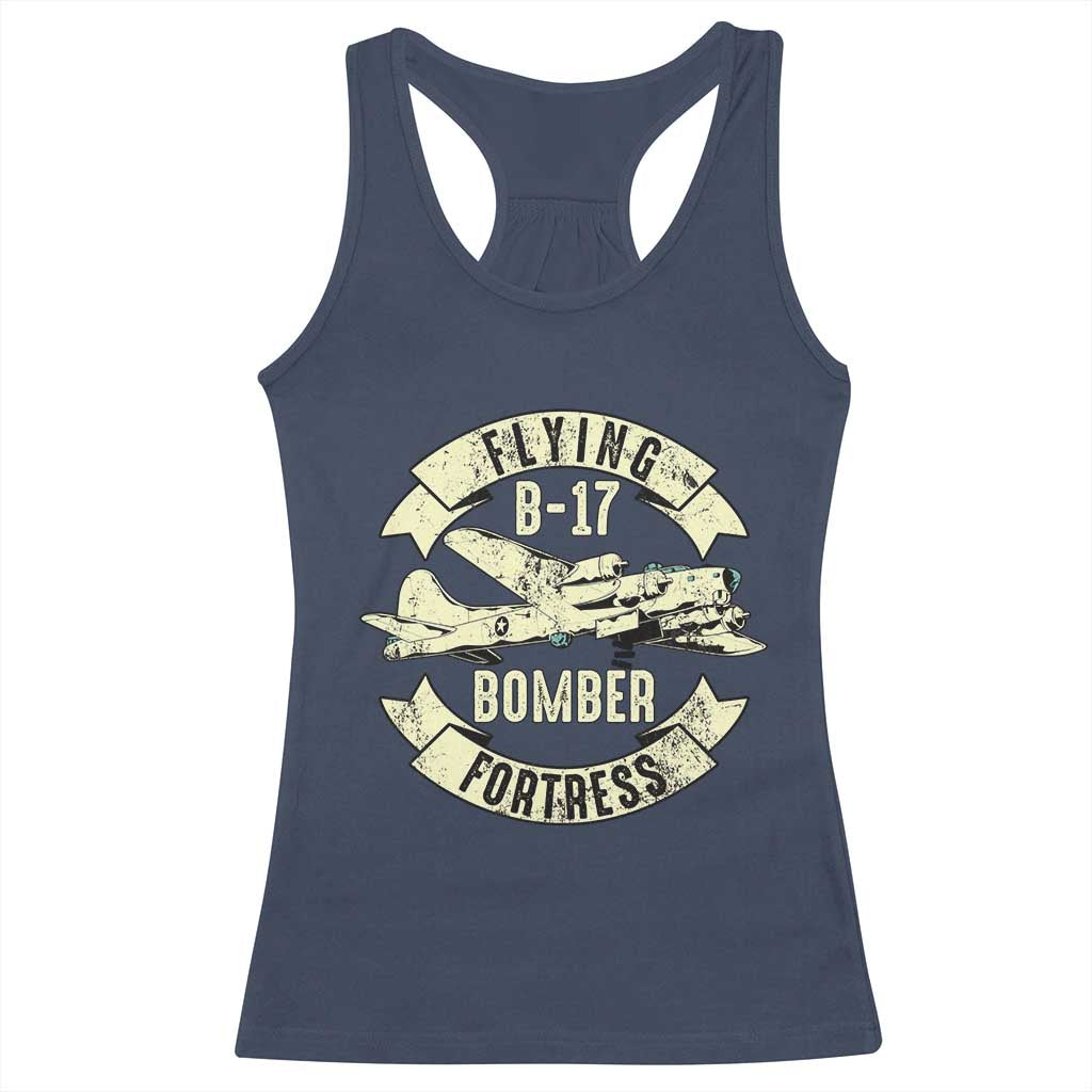 Vintage B-17 Bomber WW2 Aircraft Racerback Tank Top Plane Aviation Fighter Airplane Retro Grunge TS02 Navy Print Your Wear