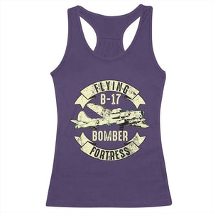 Vintage B-17 Bomber WW2 Aircraft Racerback Tank Top Plane Aviation Fighter Airplane Retro Grunge TS02 Purple Print Your Wear