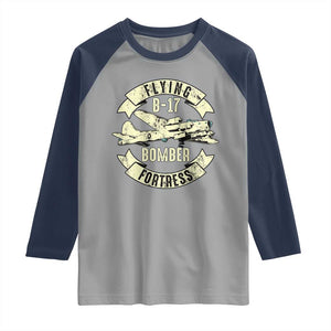 Vintage B-17 Bomber WW2 Aircraft Raglan Shirt Plane Aviation Fighter Airplane Retro Grunge TS02 Sport Gray Navy Print Your Wear