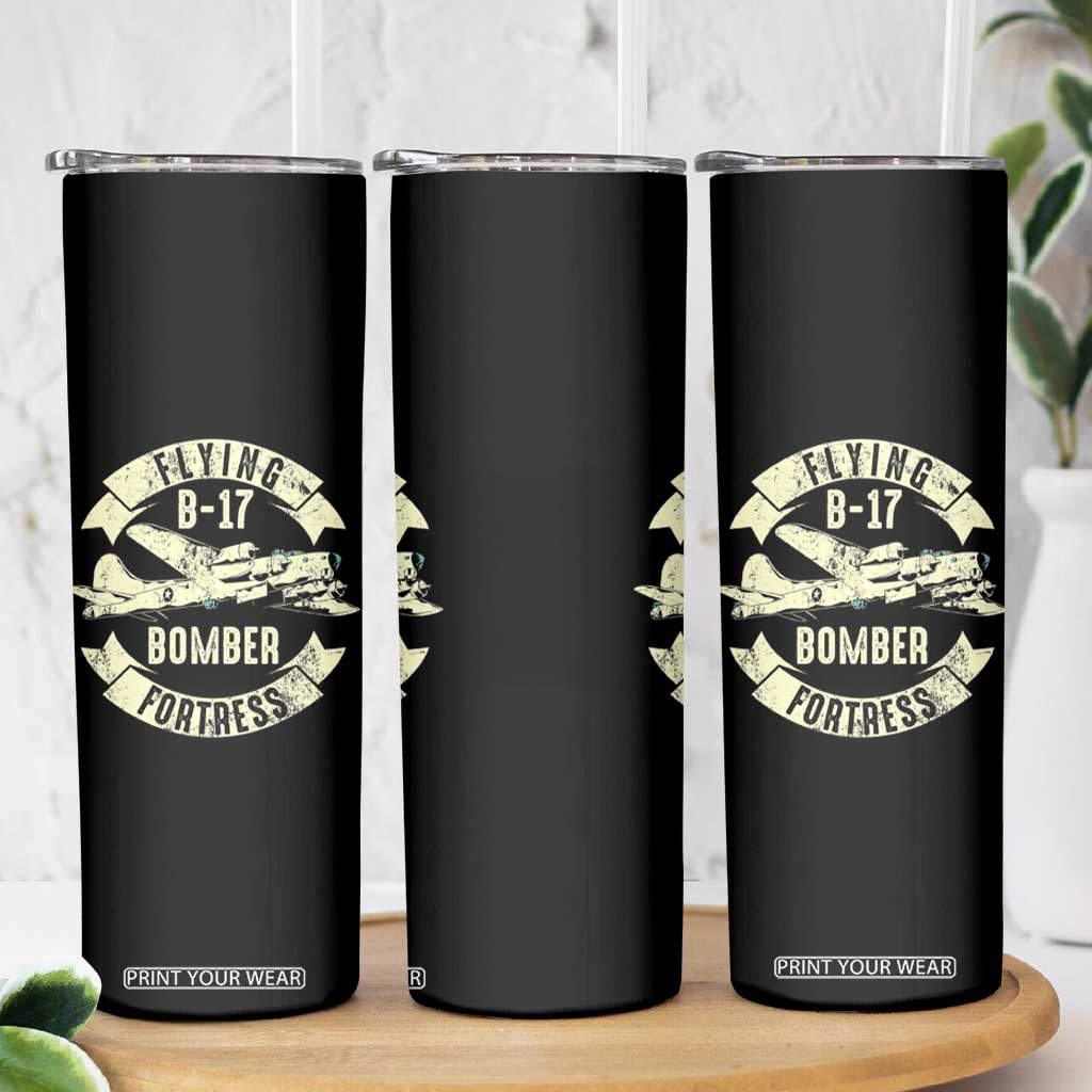 Vintage B-17 Bomber WW2 Aircraft Skinny Tumbler Plane Aviation Fighter Airplane Retro Grunge TS02 Print Your Wear