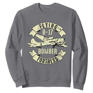 Vintage B-17 Bomber WW2 Aircraft Sweatshirt Plane Aviation Fighter Airplane Retro Grunge TS02 Charcoal Print Your Wear