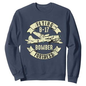 Vintage B-17 Bomber WW2 Aircraft Sweatshirt Plane Aviation Fighter Airplane Retro Grunge TS02 Navy Print Your Wear
