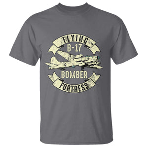 Vintage B-17 Bomber WW2 Aircraft T Shirt Plane Aviation Fighter Airplane Retro Grunge TS02 Charcoal Print Your Wear