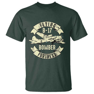 Vintage B-17 Bomber WW2 Aircraft T Shirt Plane Aviation Fighter Airplane Retro Grunge TS02 Dark Forest Green Print Your Wear