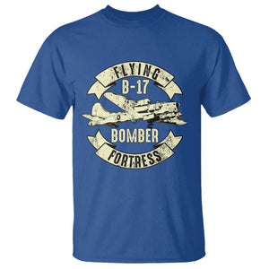 Vintage B-17 Bomber WW2 Aircraft T Shirt Plane Aviation Fighter Airplane Retro Grunge TS02 Royal Blue Print Your Wear