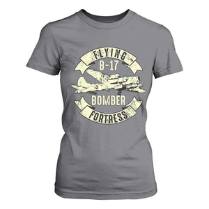 Vintage B-17 Bomber WW2 Aircraft T Shirt For Women Plane Aviation Fighter Airplane Retro Grunge TS02 Charcoal Print Your Wear