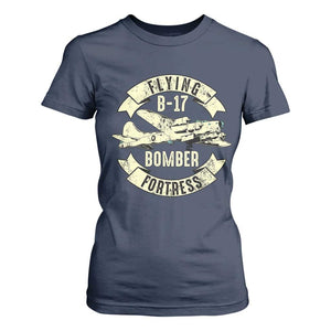 Vintage B-17 Bomber WW2 Aircraft T Shirt For Women Plane Aviation Fighter Airplane Retro Grunge TS02 Navy Print Your Wear