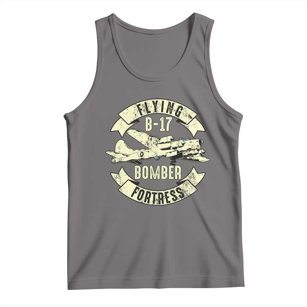 Vintage B-17 Bomber WW2 Aircraft Tank Top Plane Aviation Fighter Airplane Retro Grunge TS02 Deep Heather Print Your Wear