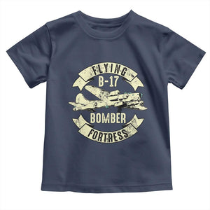 Vintage B-17 Bomber WW2 Aircraft Toddler T Shirt Plane Aviation Fighter Airplane Retro Grunge TS02 Navy Print Your Wear