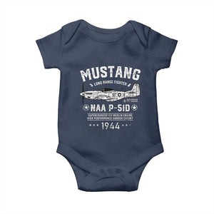 P-51 Mustang Baby Onesie North American Aviation WW2 P51 Fighter Plane TS02 Navy Print Your Wear