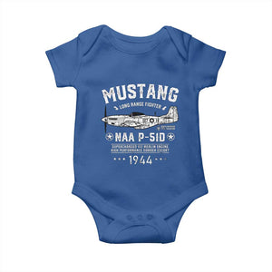 P-51 Mustang Baby Onesie North American Aviation WW2 P51 Fighter Plane TS02 Royal Blue Print Your Wear