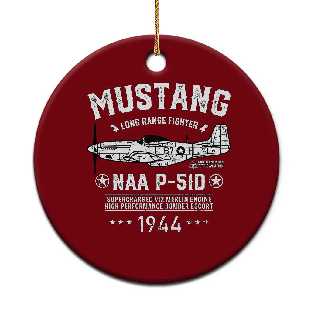 P-51 Mustang Ceramic Ornament North American Aviation WW2 P51 Fighter Plane TS02 1pc Red Print Your Wear