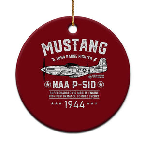 P-51 Mustang Ceramic Ornament North American Aviation WW2 P51 Fighter Plane TS02 1pc Red Print Your Wear