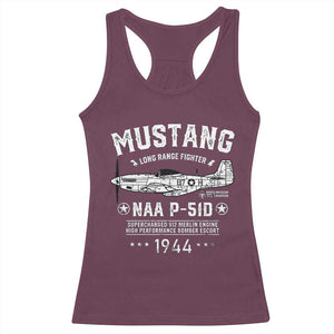 P-51 Mustang Racerback Tank Top North American Aviation WW2 P51 Fighter Plane TS02 Maroon Print Your Wear