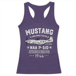 P-51 Mustang Racerback Tank Top North American Aviation WW2 P51 Fighter Plane TS02 Purple Print Your Wear