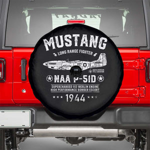 P-51 Mustang Spare Tire Cover North American Aviation WW2 P51 Fighter Plane TS02 Black Print Your Wear