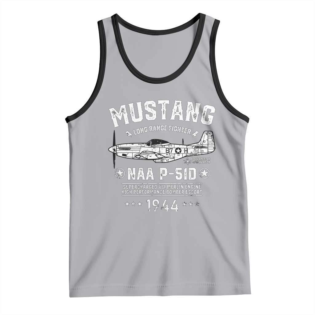 P-51 Mustang Tank Top North American Aviation WW2 P51 Fighter Plane TS02 Athletic Heather Black Print Your Wear