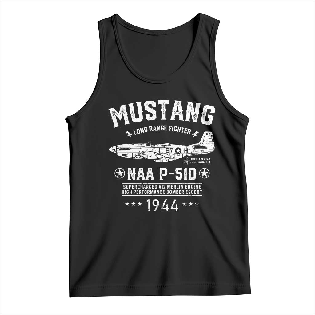 P-51 Mustang Tank Top North American Aviation WW2 P51 Fighter Plane TS02 Black Print Your Wear