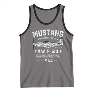 P-51 Mustang Tank Top North American Aviation WW2 P51 Fighter Plane TS02 Deep Heather Black Print Your Wear