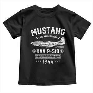 P-51 Mustang Toddler T Shirt North American Aviation WW2 P51 Fighter Plane TS02 Black Print Your Wear