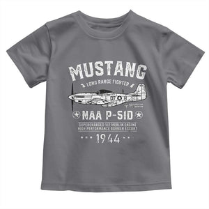 P-51 Mustang Toddler T Shirt North American Aviation WW2 P51 Fighter Plane TS02 Charcoal Print Your Wear