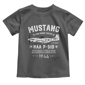 P-51 Mustang Toddler T Shirt North American Aviation WW2 P51 Fighter Plane TS02 Dark Heather Print Your Wear