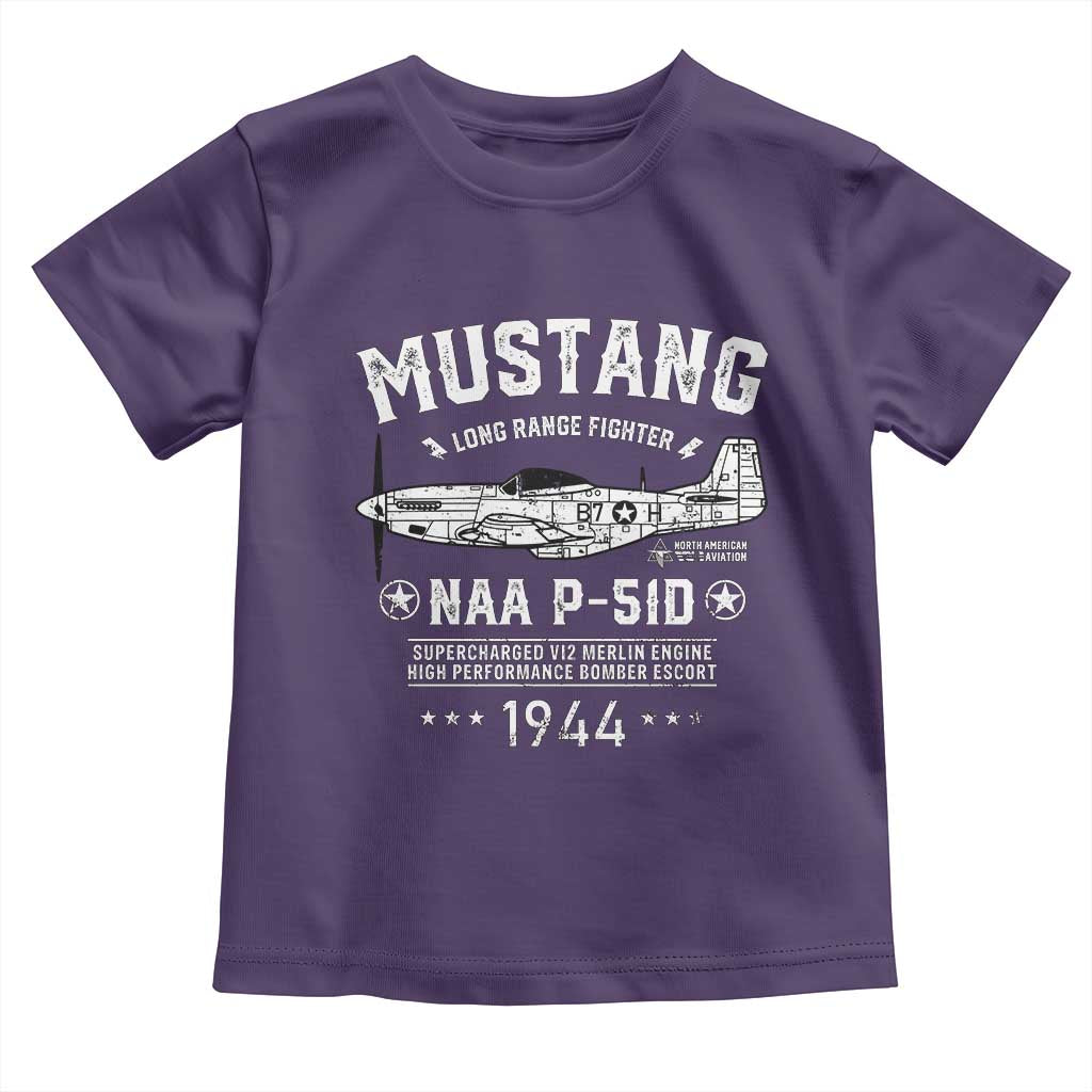 P-51 Mustang Toddler T Shirt North American Aviation WW2 P51 Fighter Plane TS02 Purple Print Your Wear