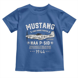 P-51 Mustang Toddler T Shirt North American Aviation WW2 P51 Fighter Plane TS02 Royal Blue Print Your Wear
