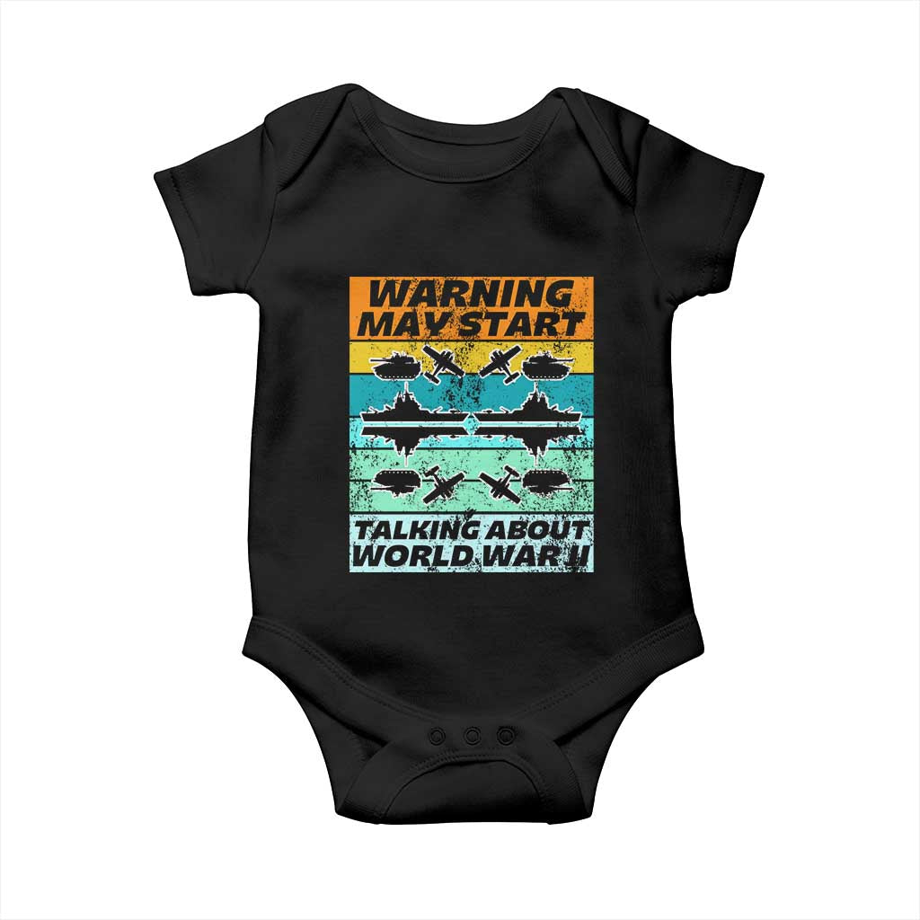 Retro World War 2 Memorabilia Baby Onesie May Start Talking About WWII WW2 Gear TS02 Black Print Your Wear