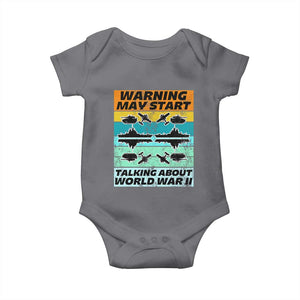 Retro World War 2 Memorabilia Baby Onesie May Start Talking About WWII WW2 Gear TS02 Charcoal Print Your Wear