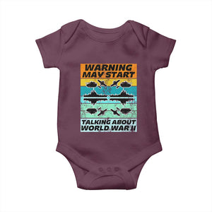 Retro World War 2 Memorabilia Baby Onesie May Start Talking About WWII WW2 Gear TS02 Maroon Print Your Wear