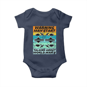 Retro World War 2 Memorabilia Baby Onesie May Start Talking About WWII WW2 Gear TS02 Navy Print Your Wear