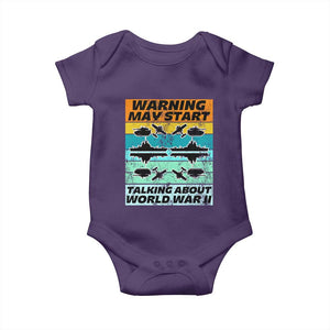 Retro World War 2 Memorabilia Baby Onesie May Start Talking About WWII WW2 Gear TS02 Purple Print Your Wear