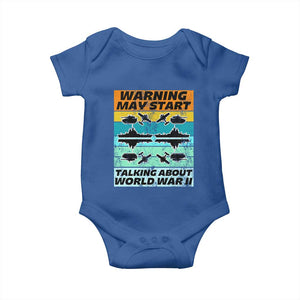 Retro World War 2 Memorabilia Baby Onesie May Start Talking About WWII WW2 Gear TS02 Royal Blue Print Your Wear