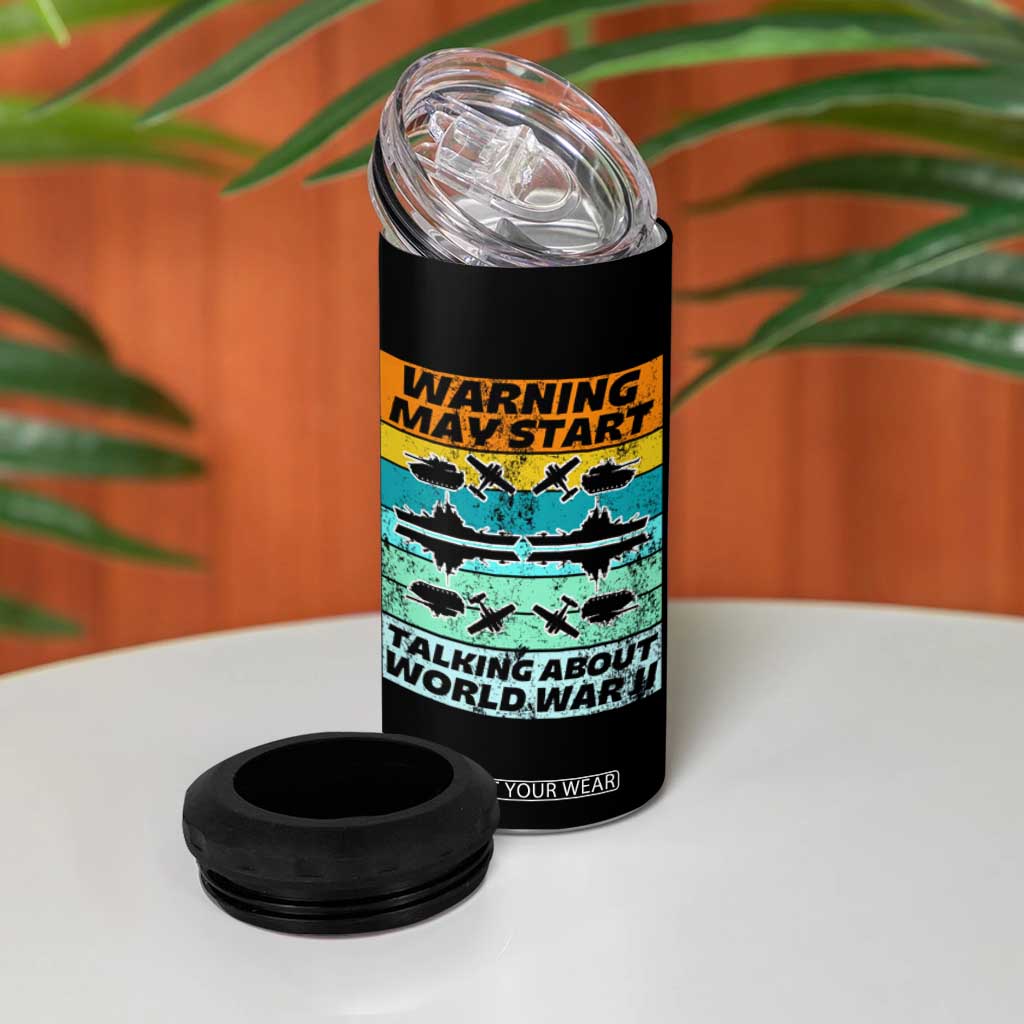 Retro World War 2 Memorabilia 4 in 1 Can Cooler Tumbler May Start Talking About WWII WW2 Gear TS02 Print Your Wear
