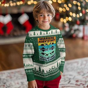 Retro World War 2 Memorabilia Ugly Christmas Sweater May Start Talking About WWII WW2 Gear TS02 Forest Green Beige Print Your Wear