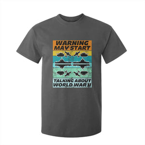 Retro World War 2 Memorabilia T Shirt For Kid May Start Talking About WWII WW2 Gear TS02 Dark Heather Print Your Wear