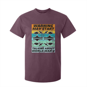 Retro World War 2 Memorabilia T Shirt For Kid May Start Talking About WWII WW2 Gear TS02 Maroon Print Your Wear