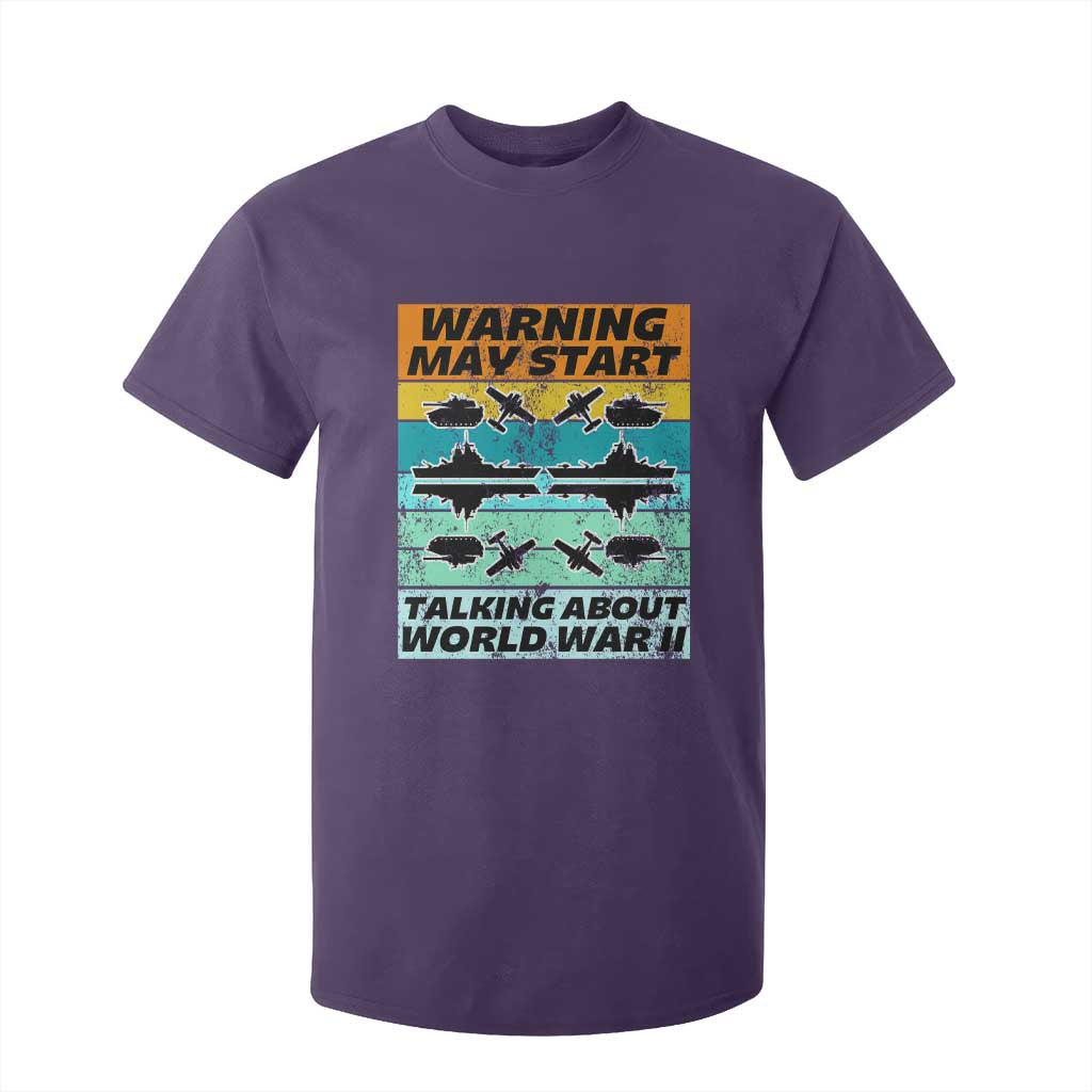 Retro World War 2 Memorabilia T Shirt For Kid May Start Talking About WWII WW2 Gear TS02 Purple Print Your Wear