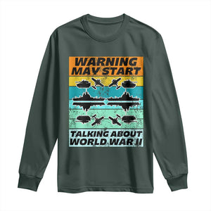 Retro World War 2 Memorabilia Long Sleeve Shirt May Start Talking About WWII WW2 Gear TS02 Dark Forest Green Print Your Wear