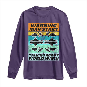 Retro World War 2 Memorabilia Long Sleeve Shirt May Start Talking About WWII WW2 Gear TS02 Purple Print Your Wear