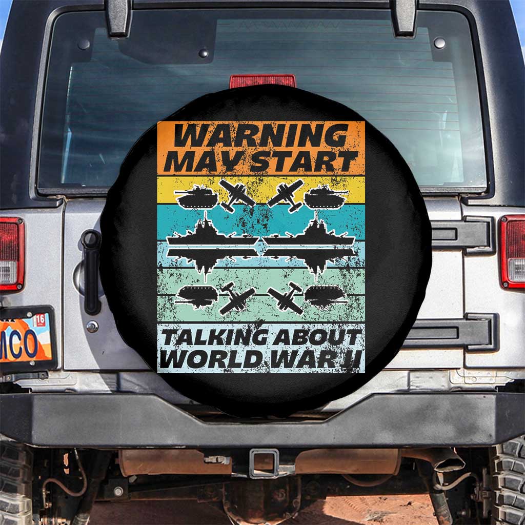 Retro World War 2 Memorabilia Spare Tire Cover May Start Talking About WWII WW2 Gear TS02 No hole Black Print Your Wear
