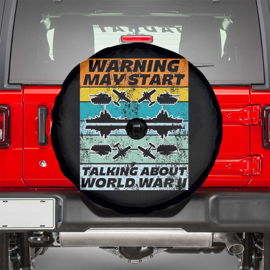 Retro World War 2 Memorabilia Spare Tire Cover May Start Talking About WWII WW2 Gear TS02 Black Print Your Wear