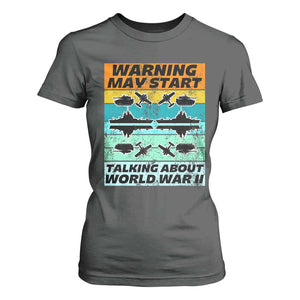 Retro World War 2 Memorabilia T Shirt For Women May Start Talking About WWII WW2 Gear TS02 Dark Heather Print Your Wear