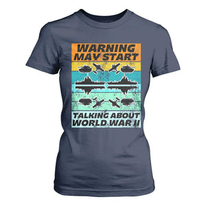 Retro World War 2 Memorabilia T Shirt For Women May Start Talking About WWII WW2 Gear TS02 Navy Print Your Wear