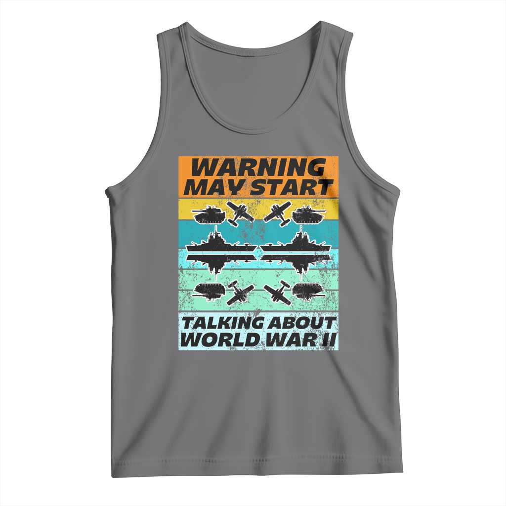 Retro World War 2 Memorabilia Tank Top May Start Talking About WWII WW2 Gear TS02 Black Heather Print Your Wear