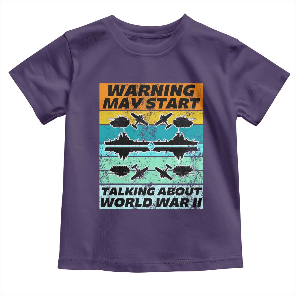 Retro World War 2 Memorabilia Toddler T Shirt May Start Talking About WWII WW2 Gear TS02 Purple Print Your Wear
